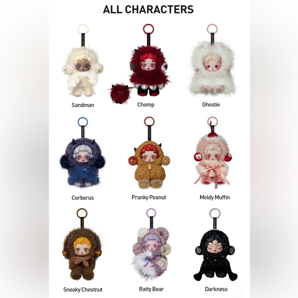 SkullPanda- Pop Mart -You Found Me! Plush Doll Pendant/Purse Charm-Ratty Bear - Picture 6 of 17